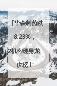华森制药跌8.23%，2机构现身龙虎榜